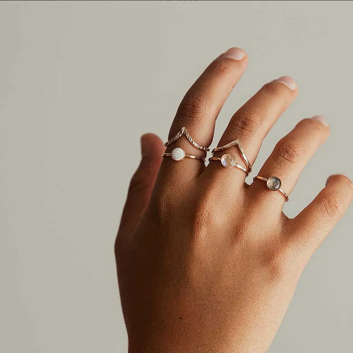 Chevron Stacking Ring - Hammered Acorn Home + Apparel