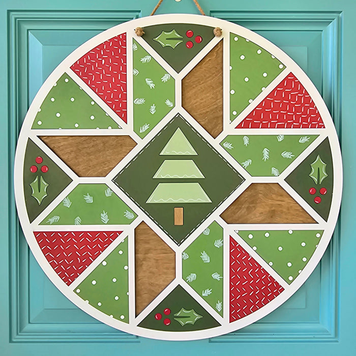 Christmas Doodle Barn Quilt Door Hanger-wholesale