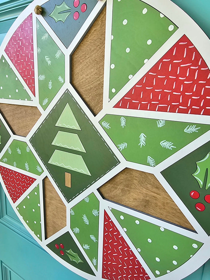 Christmas Doodle Barn Quilt Door Hanger-wholesale