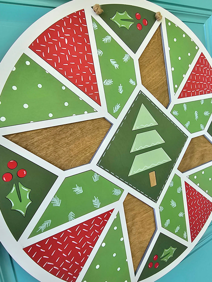Christmas Doodle Barn Quilt Door Hanger-wholesale