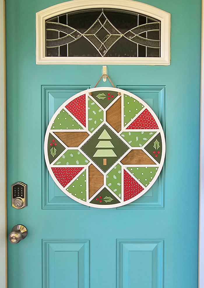 Christmas Doodle Barn Quilt Door Hanger-wholesale