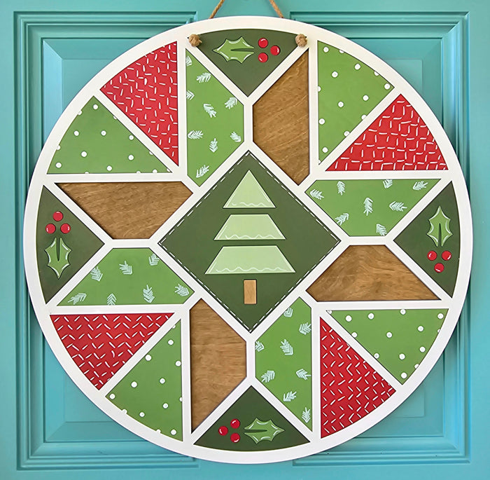 Christmas Doodle Barn Quilt Door Hanger-wholesale