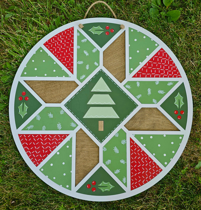 Christmas Doodle Barn Quilt Door Hanger-wholesale