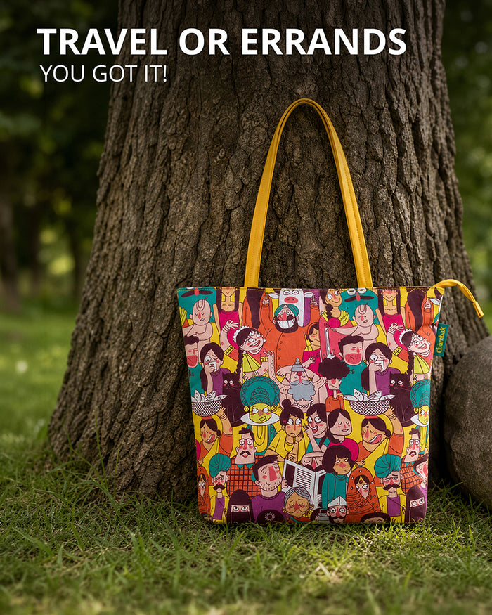 Colorful Faces of India Tote Bag