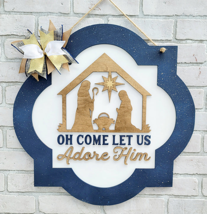 Come Let Us Adore Him Door Hanger- wholesale