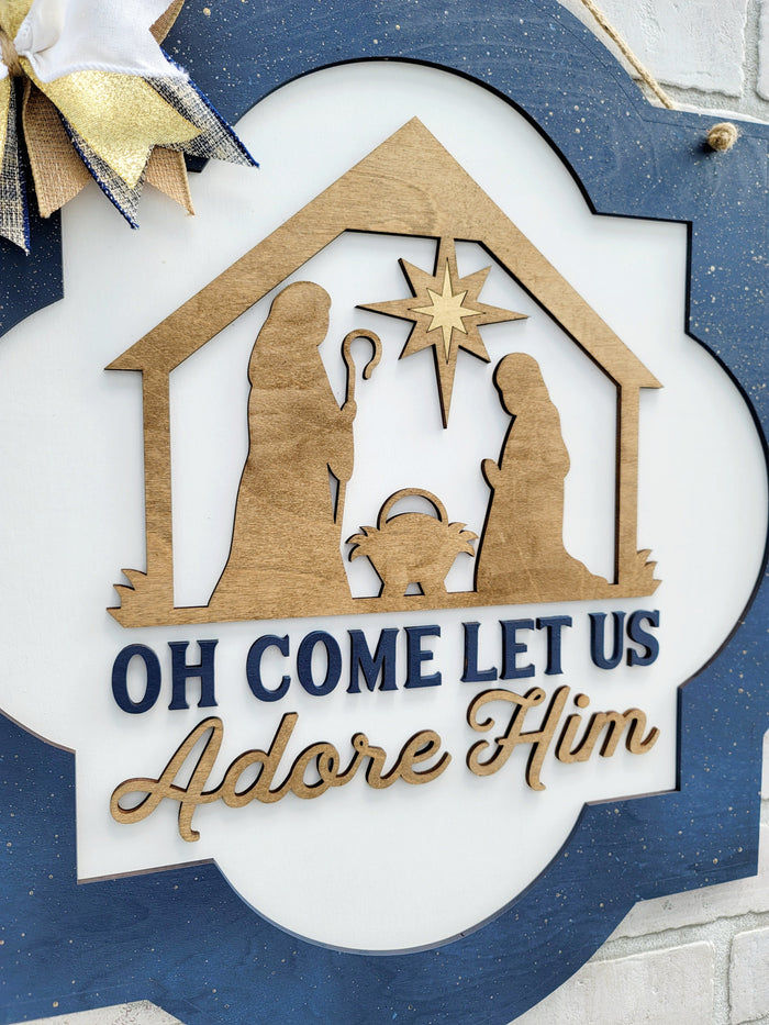 Come Let Us Adore Him Door Hanger- wholesale