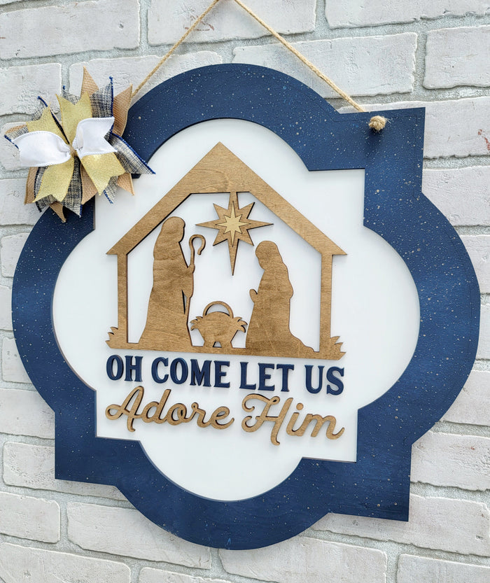 Come Let Us Adore Him Door Hanger- wholesale