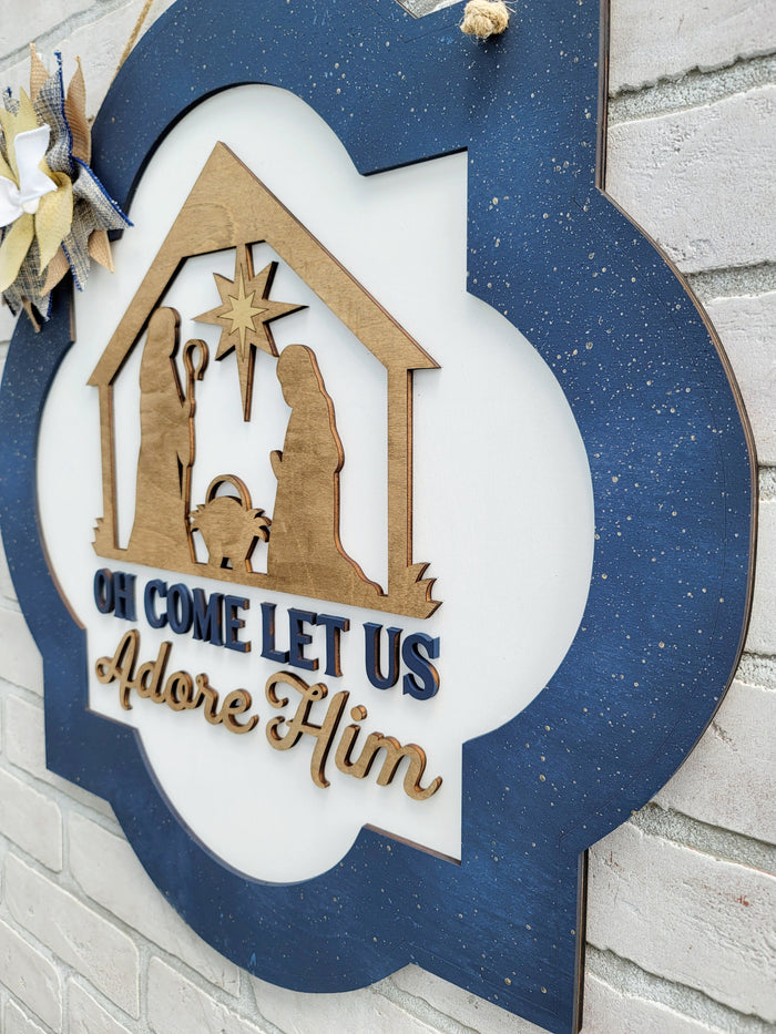Come Let Us Adore Him Door Hanger- wholesale