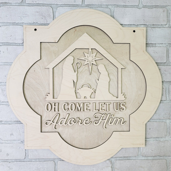 Come Let Us Adore Him Door Hanger- wholesale
