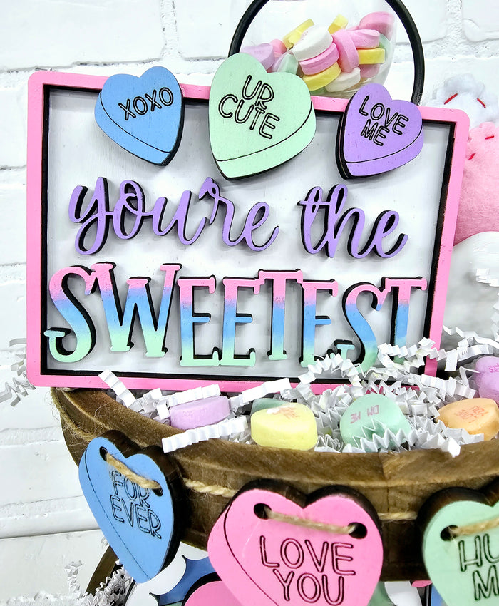 Conversation Hearts Tiered Tray Set-wholesale