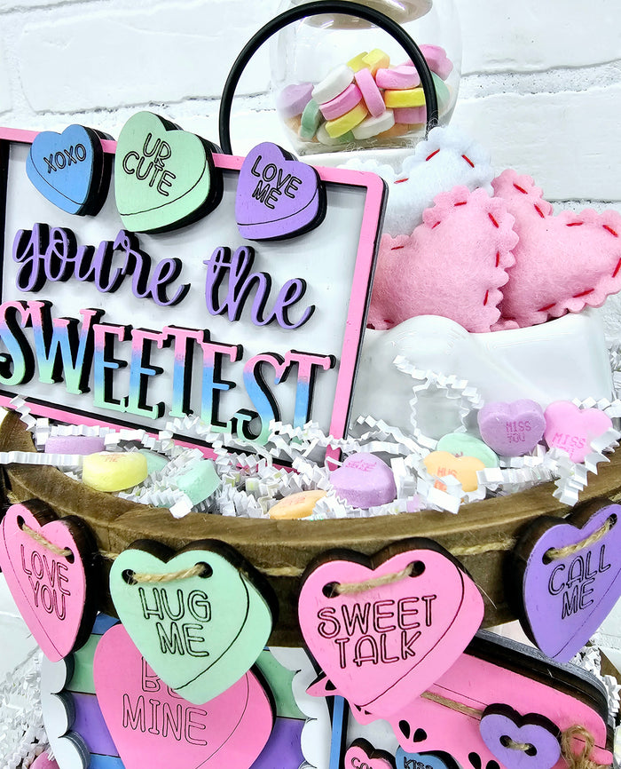 Conversation Hearts Tiered Tray Set-wholesale