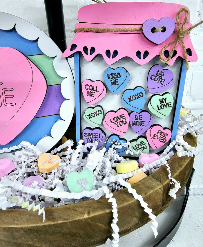 Conversation Hearts Tiered Tray Set-wholesale