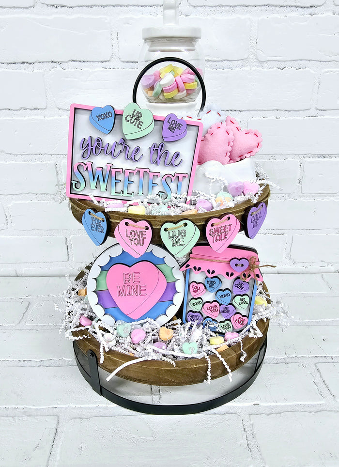 Conversation Hearts Tiered Tray Set-wholesale