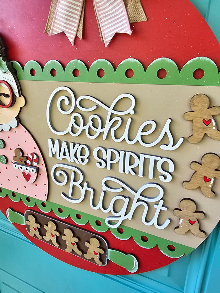 Cookies Make Spirits Bright Door Hanger