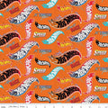 Hot Wheels Made to Race Logo Toss Orange Cotton Fabric