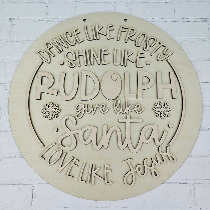 Dance Like Frosty Shine Like Rudolph Door Hanger-wholesale