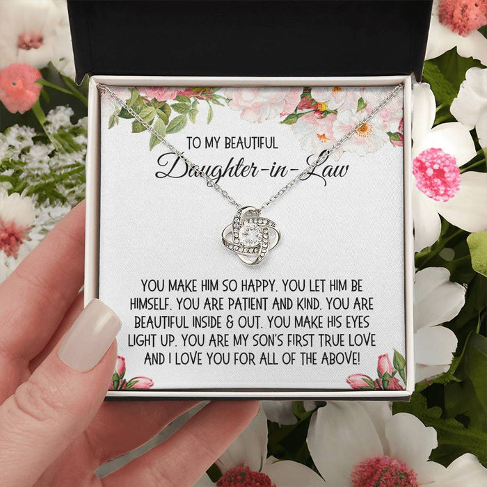 Daughter-in-Law Gift, The Love Knot Necklace: You Make Him So Happy