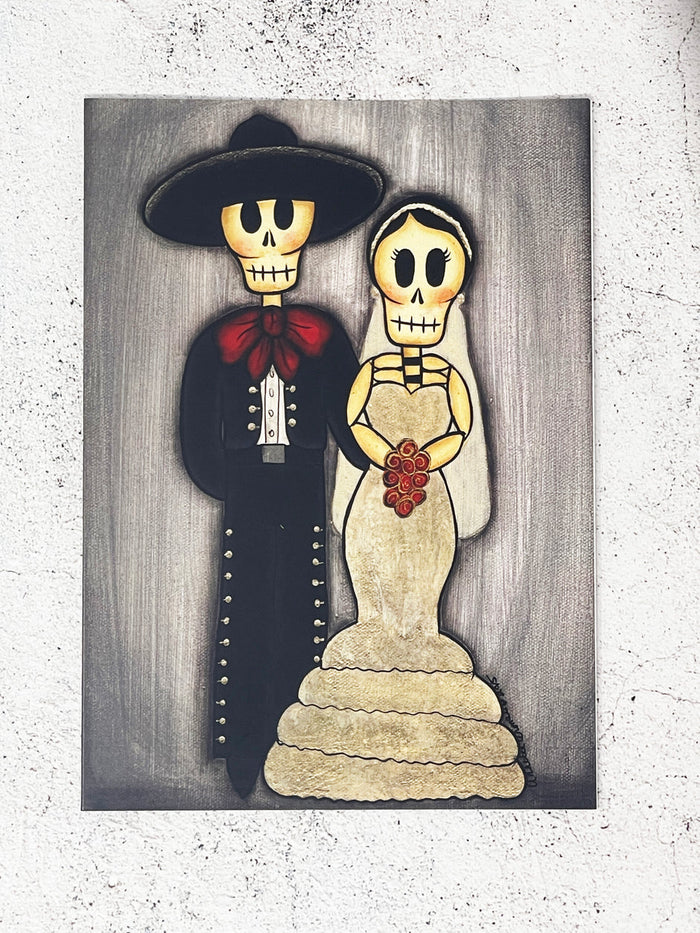 Day of the Dead Greeting Card: Los Novios (Bride & Groom)