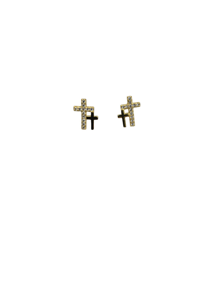 Double Cross Stud Earrings