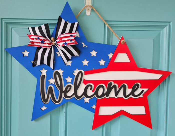 Double Star Welcome Door Hanger-wholesale