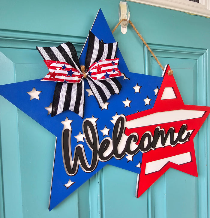 Double Star Welcome Door Hanger-wholesale