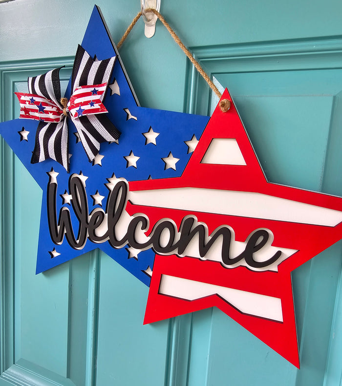 Double Star Welcome Door Hanger-wholesale