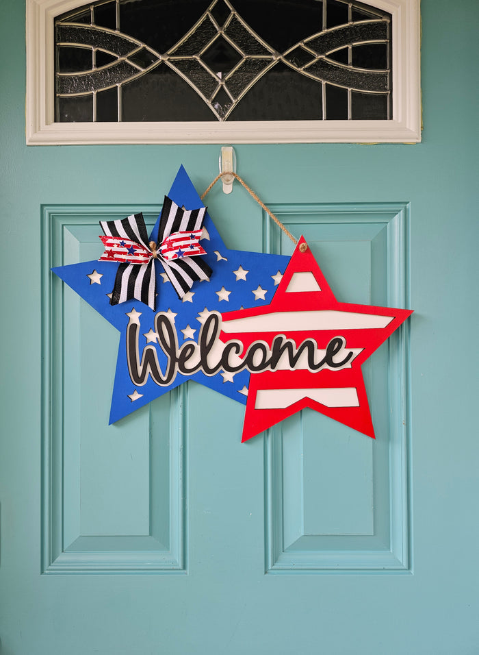 Double Star Welcome Door Hanger-wholesale