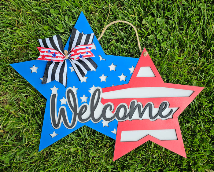 Double Star Welcome Door Hanger-wholesale