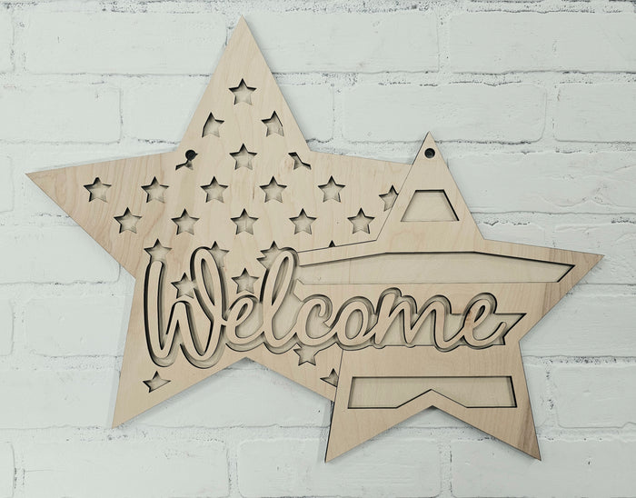 Double Star Welcome Door Hanger-wholesale