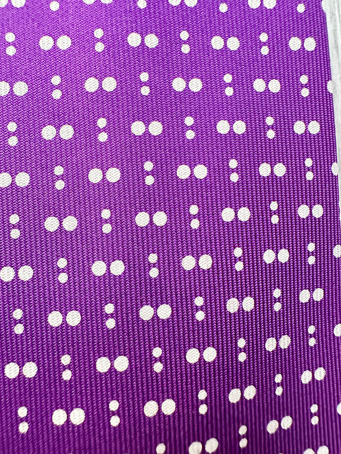 E Marinella Purple Double Spotted Print Tie