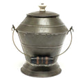 Early 8" Tin Pail w/ Porcelain Knob & Soldered Seams - Unique Shape
