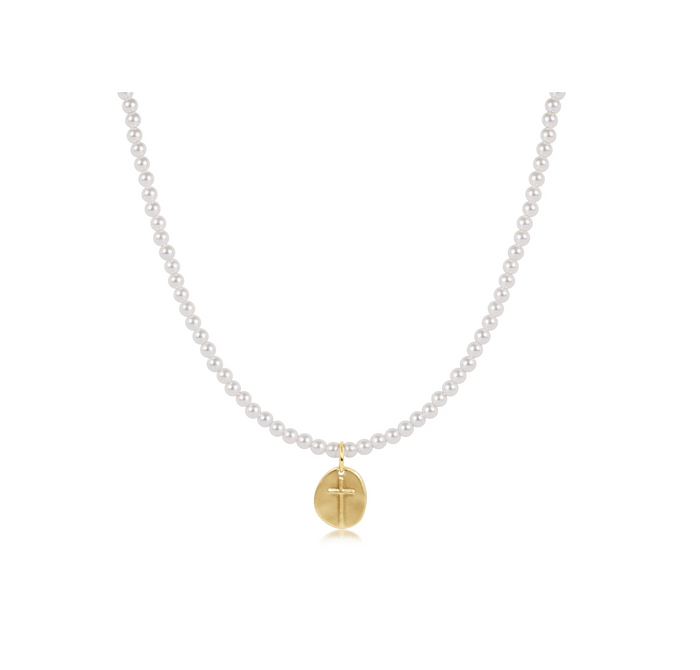 Enewton - Choker Classic Pearl 3mm Bead - Inspire Small Gold Charm - 17in - Findlay Rowe Designs