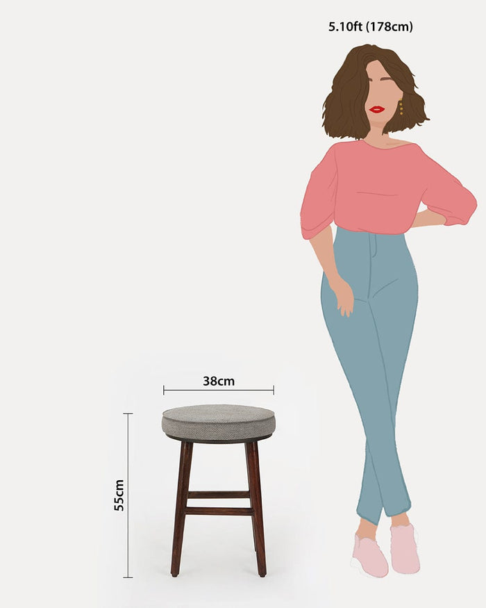 Chumbak English Cafe Stool - Bangalore Grey