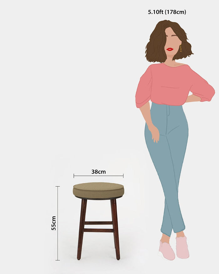 Chumbak English Cafe Stool - Beach Beige