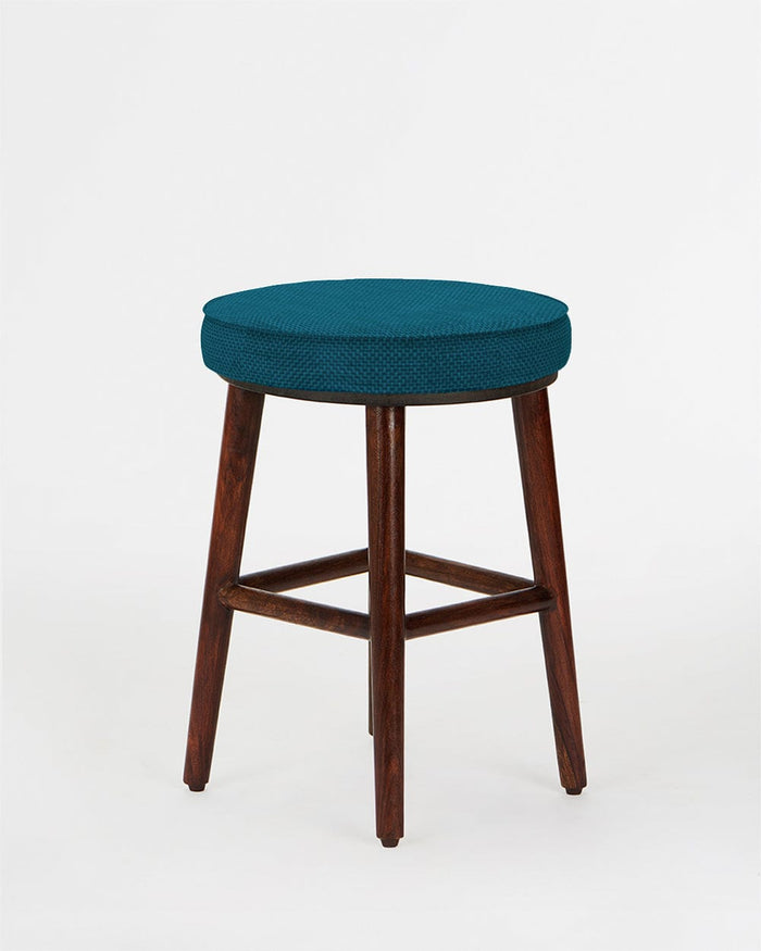 Chumbak English Cafe Stool - Mediterranian Blue