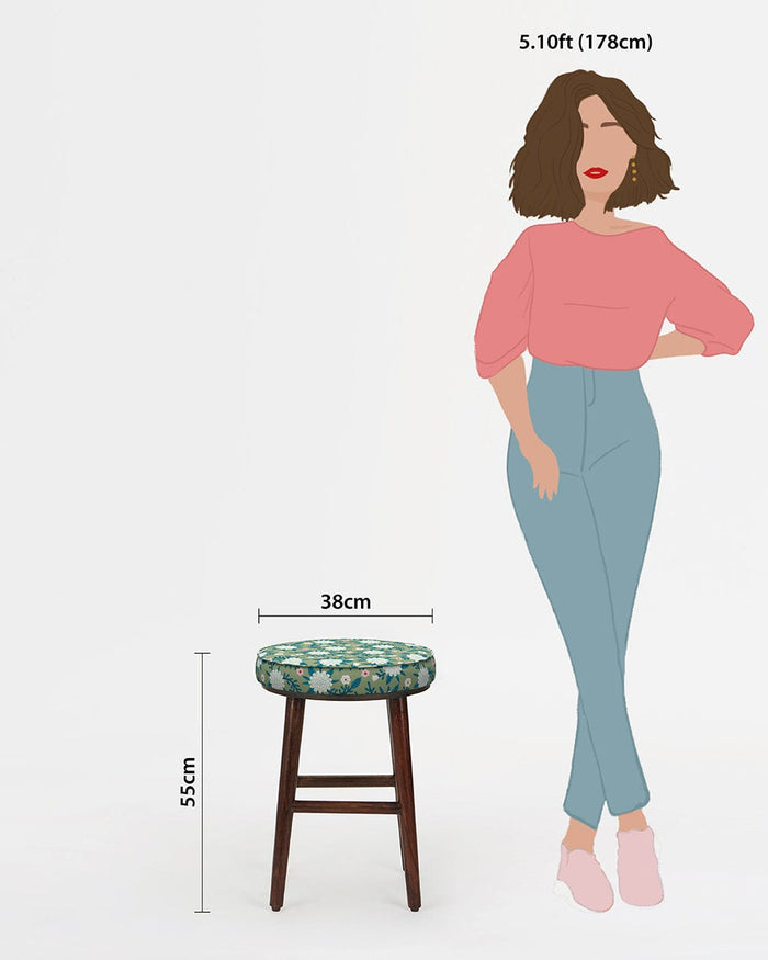 Chumbak English Cafe Stool - Spring Marigold Green