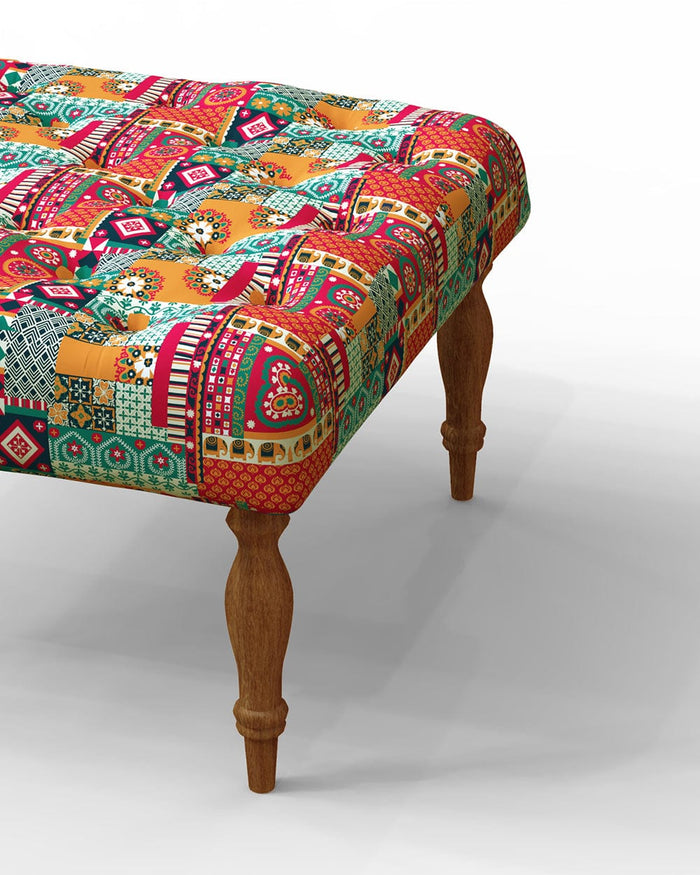 Chumbak English Ottoman - Floral Swirls