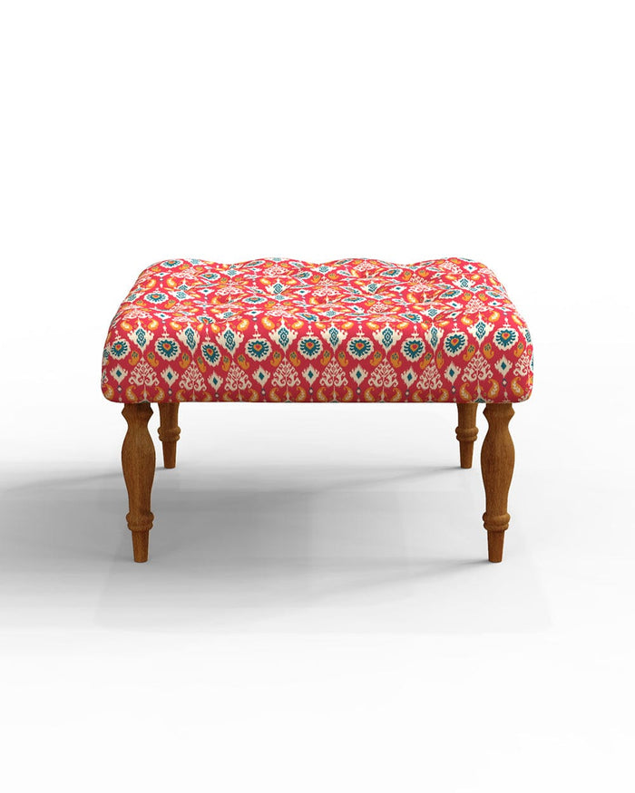 Chumbak English Ottoman - Red Ikkat