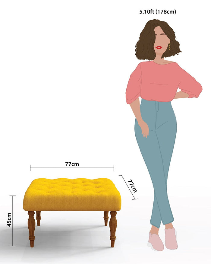 Chumbak English Ottoman - Sahara Mustard
