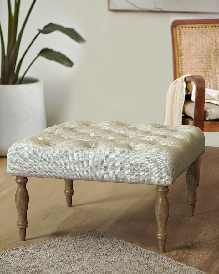 Chumbak English Ottoman - Srilanka Ivory