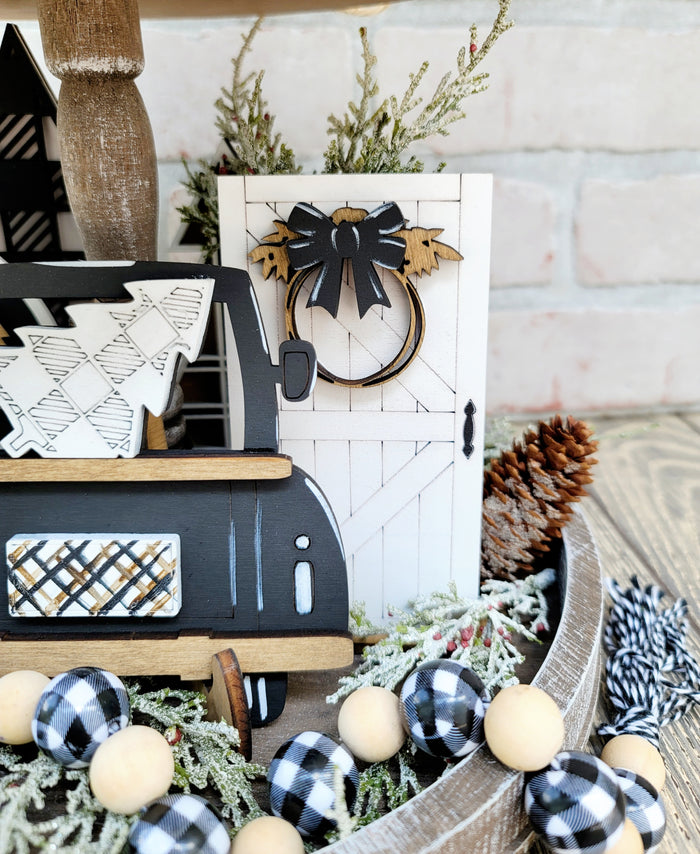 Farmhouse Christmas Tiered Tray Set