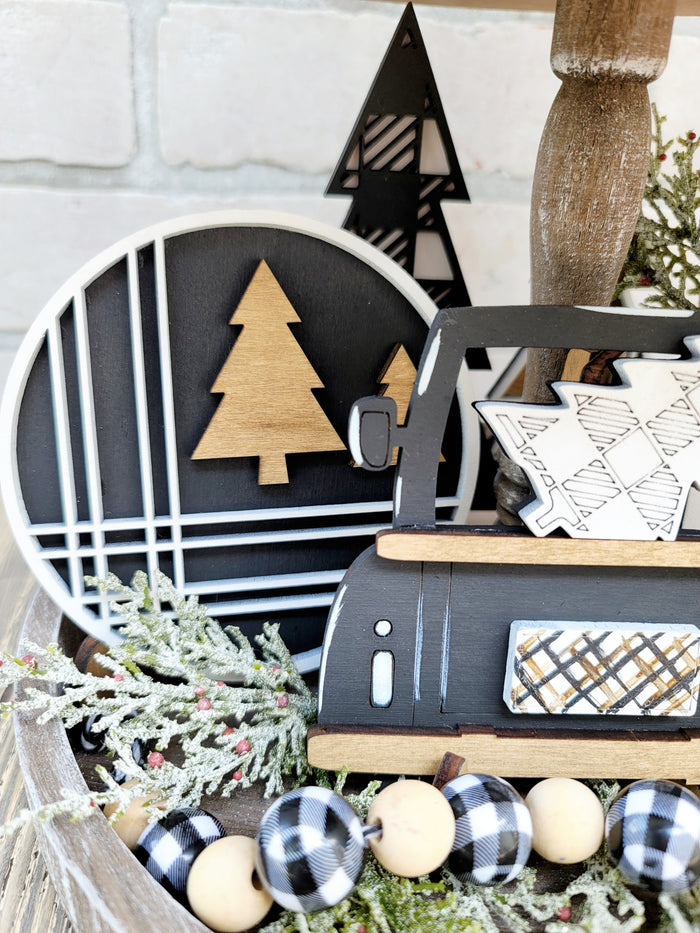 Farmhouse Christmas Tiered Tray Set