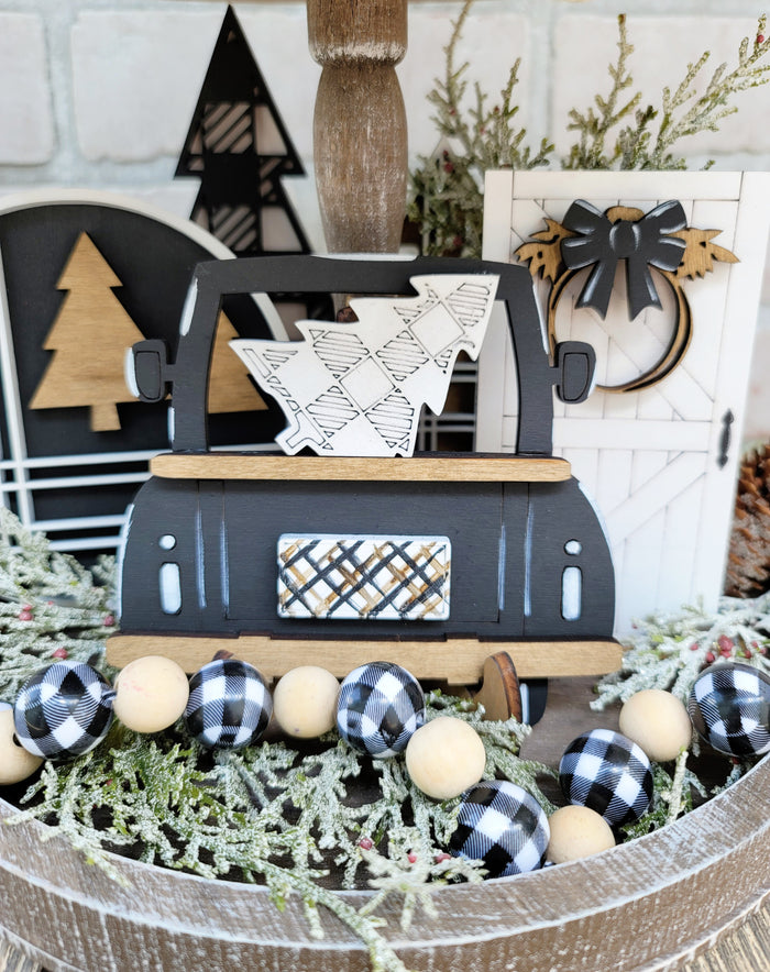 Farmhouse Christmas Tiered Tray Set