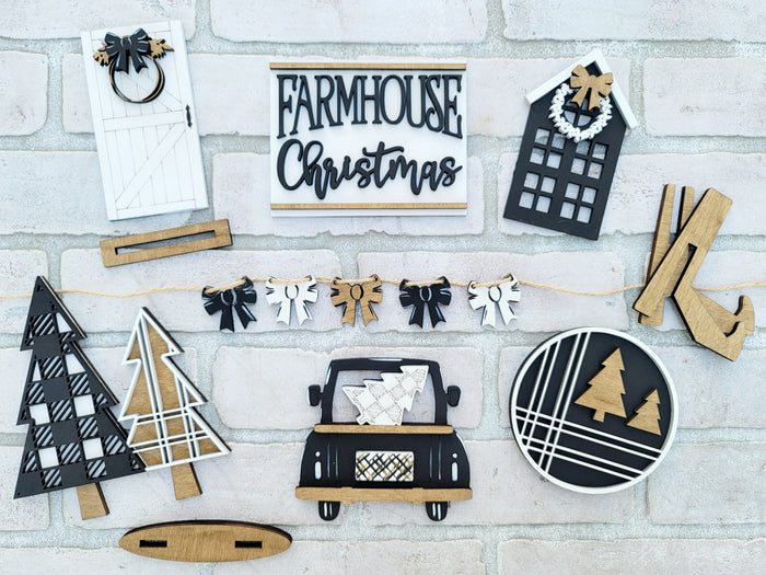Farmhouse Christmas Tiered Tray Set