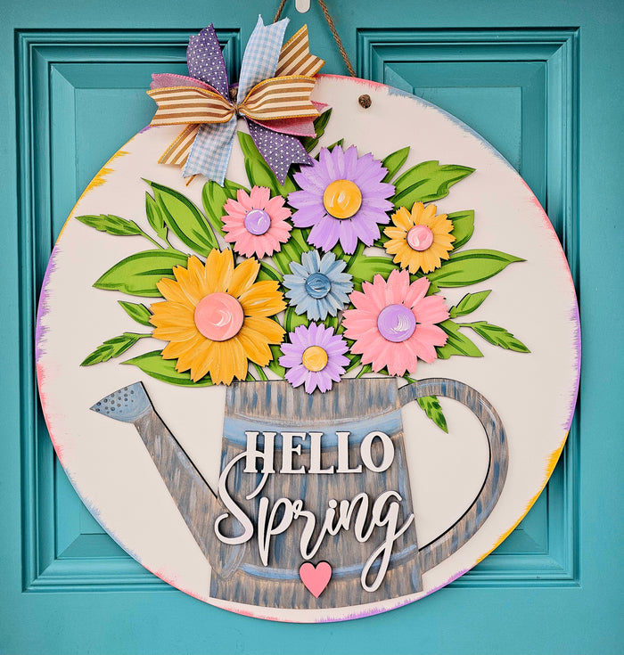 Floral Watering Can Door Hanger-wholesale