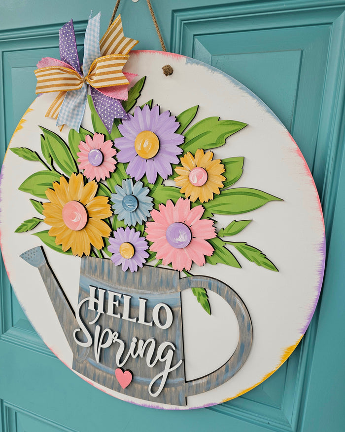 Floral Watering Can Door Hanger-wholesale