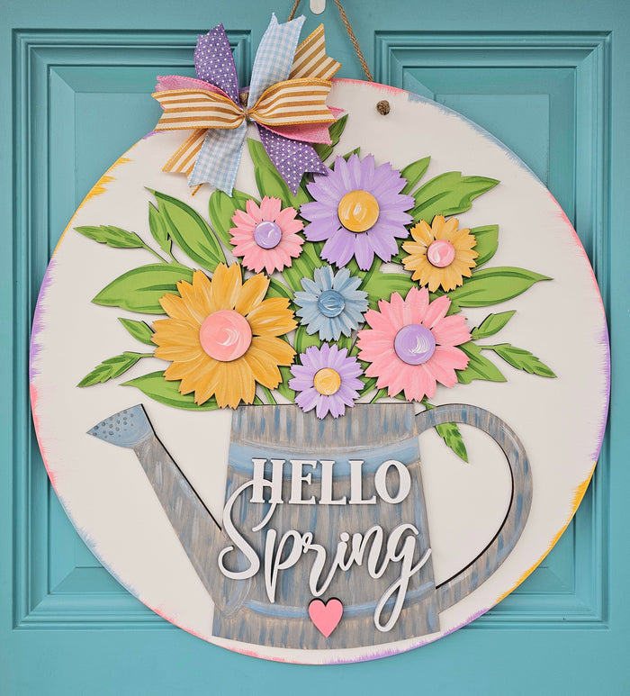 Floral Watering Can Door Hanger-wholesale