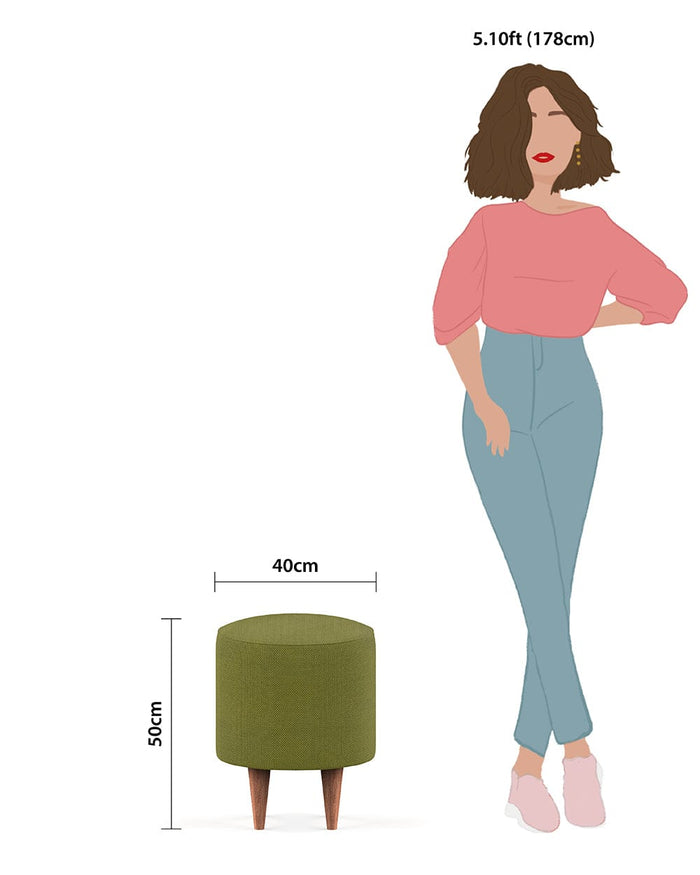Chumbak French Pouffe - Savanna Green