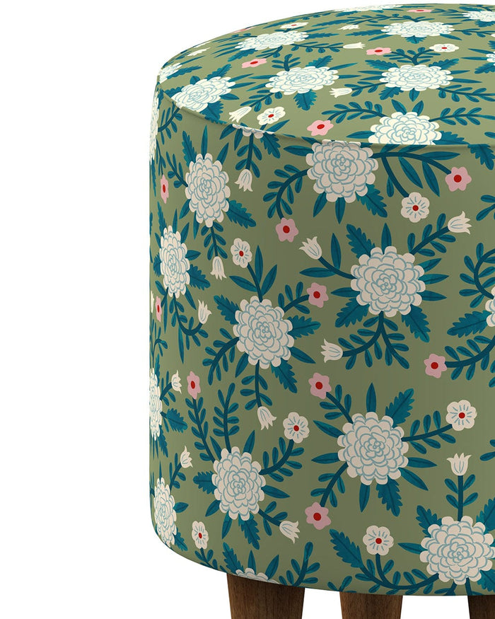 Chumbak French Pouffe - Spring Marigold Green
