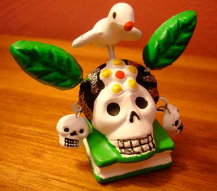 Frida with Bird Calavera
